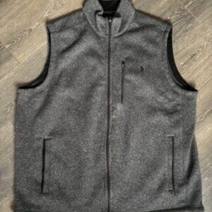 Polo Ralph Lauren Men's Charcoal Heather Sweater Knit Fleece Zip Vest 3X
